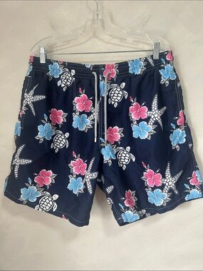 Vilebrequin swim shorts swim trunks board navy Hawaiian turtle starfish sz XXXL